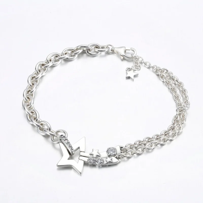 (bild till) PANDORA Stjärnfall Dubbelkedje Armband - 592409C01 - View 9