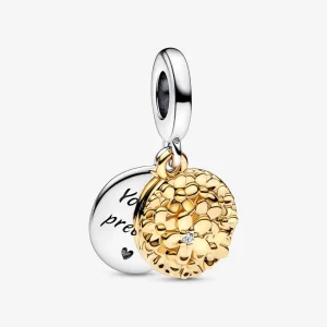 Pandora Tvåtons Daisy Dubbelhängeande Charm - 762341C01 (bild till) Pandora Tvåtons Daisy Dubbelhängeande Charm - 762341C01