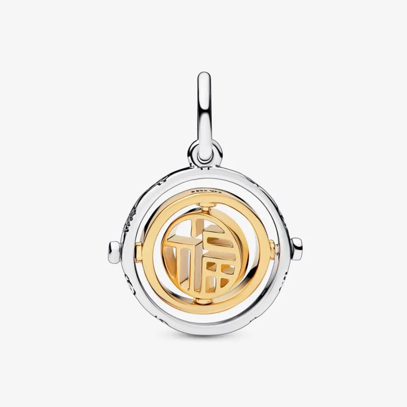 (bild till) PANDORA Two-tone Fu Snurrande Hängecharm - 762536C00 - View 3