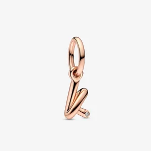 (bild till) PANDORA Bokstaven K Skript Alfabet Hängande Charm - 782460C01