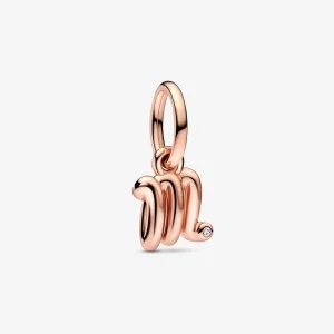 (bild till) PANDORA Bokstaven M Skriptalfabet Hängande Charm - 782474C01