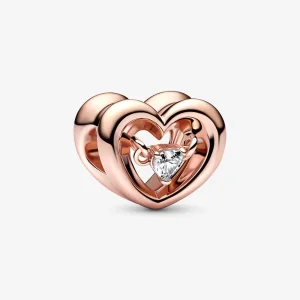 PANDORA Strålande Hjärta & Svävande Sten Charm - 782493C01 (bild till) PANDORA Strålande Hjärta & Svävande Sten Charm - 782493C01