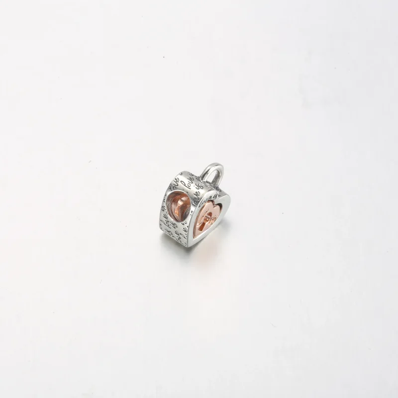 (bild till) PANDORA Two-tone Hänglås Delbart Hjärtcharm - 782505C00 - View 6