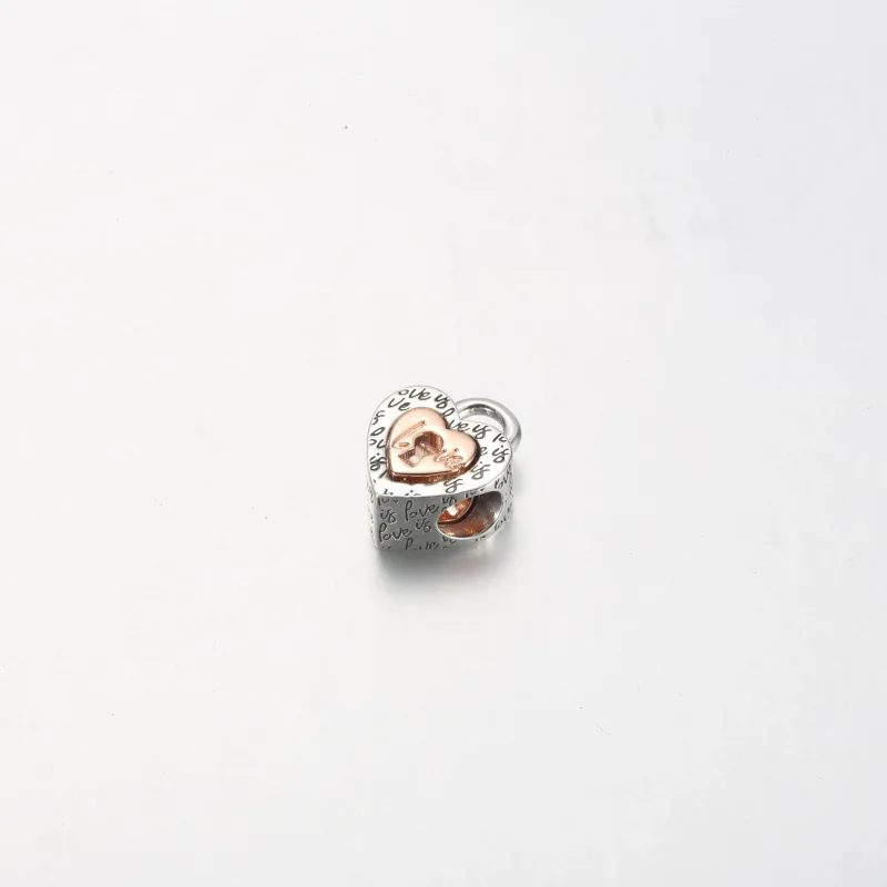 (bild till) PANDORA Two-tone Hänglås Delbart Hjärtcharm - 782505C00 - View 9