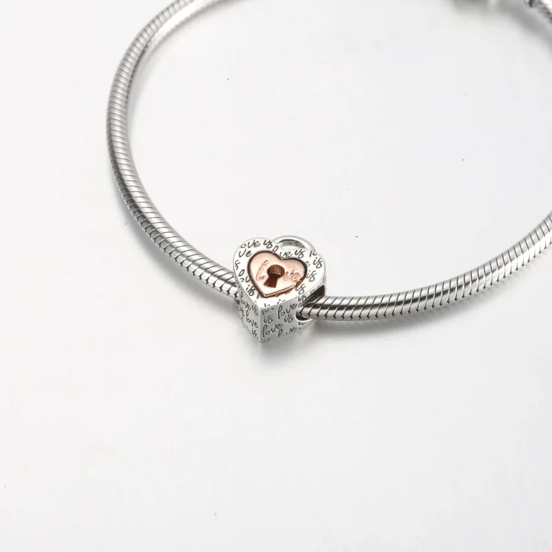 (bild till) PANDORA Two-tone Hänglås Delbart Hjärtcharm - 782505C00 - View 12