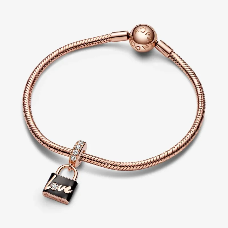 (bild till) PANDORA Kärlekshänglås Hängande Charm - 782508C01 - View 4