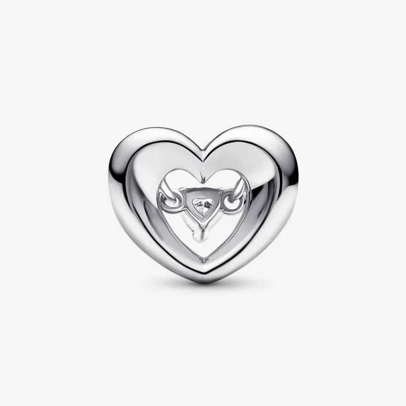 (bild till) PANDORA Strålande Hjärta & Svävande Sten Charm - 792493C01 - View 3
