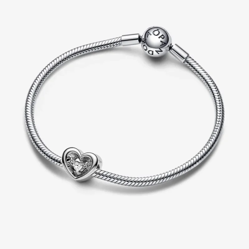 (bild till) PANDORA Strålande Hjärta & Svävande Sten Charm - 792493C01 - View 4