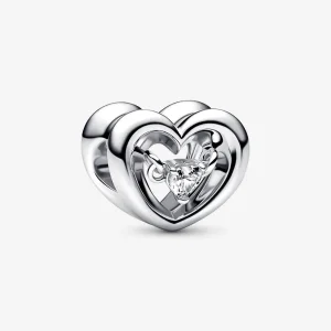 PANDORA Strålande Hjärta & Svävande Sten Charm - 792493C01 (bild till) PANDORA Strålande Hjärta & Svävande Sten Charm - 792493C01
