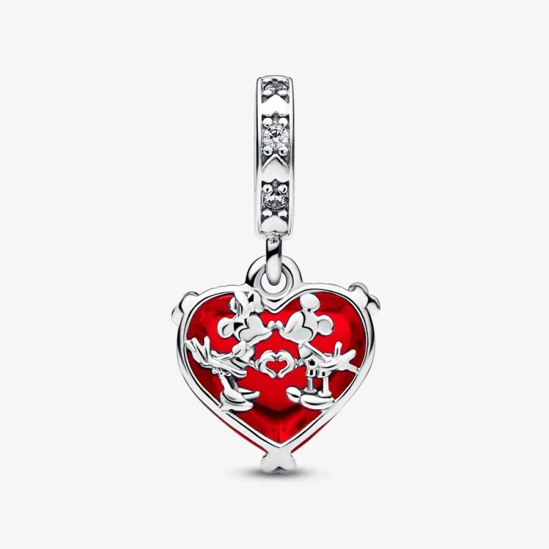 (bild till) PANDORA Disney Mickey & Minnie Mus Puss Rött Muranoglas Hängande Charm - 792522C - View 3