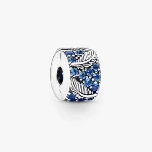 (bild till) PANDORA Böjdfjäder- och Pavé-klämcharm - 792552C01