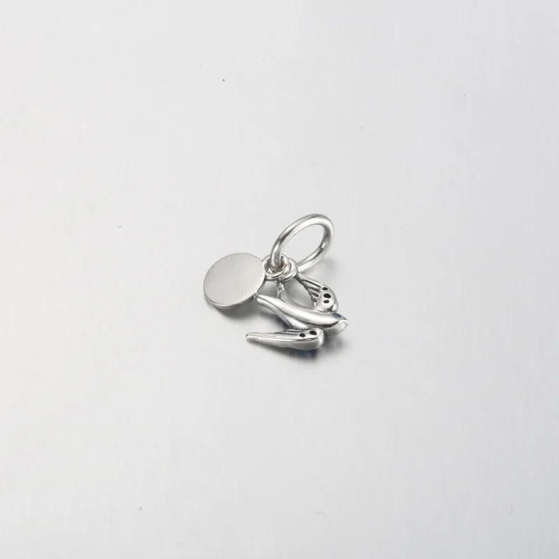 (bild till) PANDORA Glittrande Svala & Citat Dubbelhängande Charm - 792570C01 - View 9