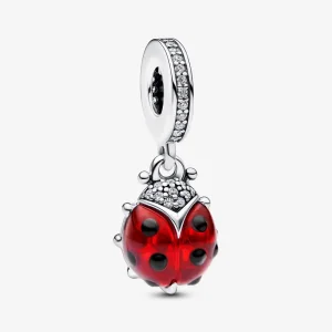 (bild till) PANDORA Röd Nyckelpiga Hängande Charm - 792571C01