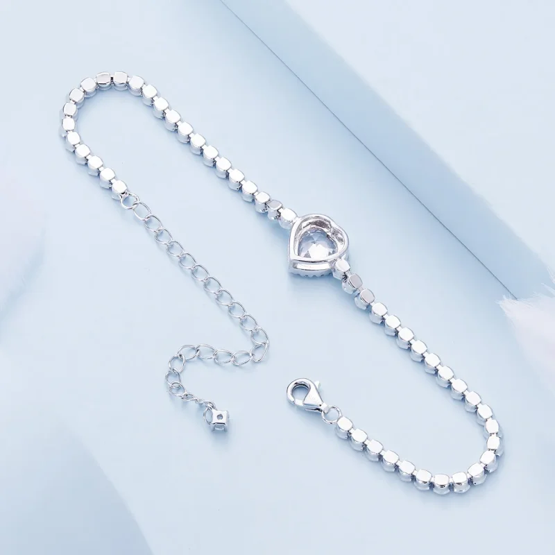 (bild till) Pandora-stil Hjärtatennisarmband - BSB098 - View 4