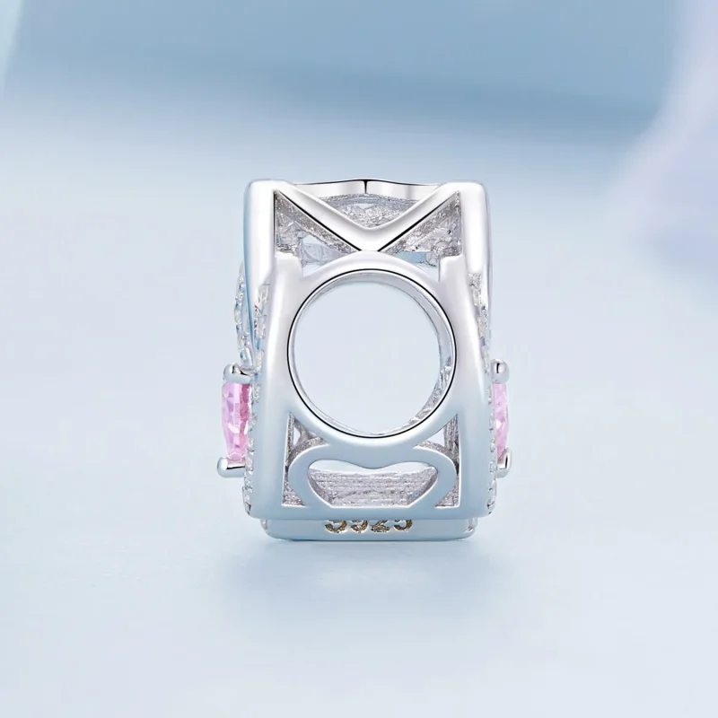 (bild till) Pandora-stil Dubbelhjärtascharm - BSC695 - View 3