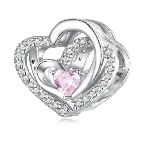 (bild till) Pandora-stil Dubbelhjärtascharm - BSC695