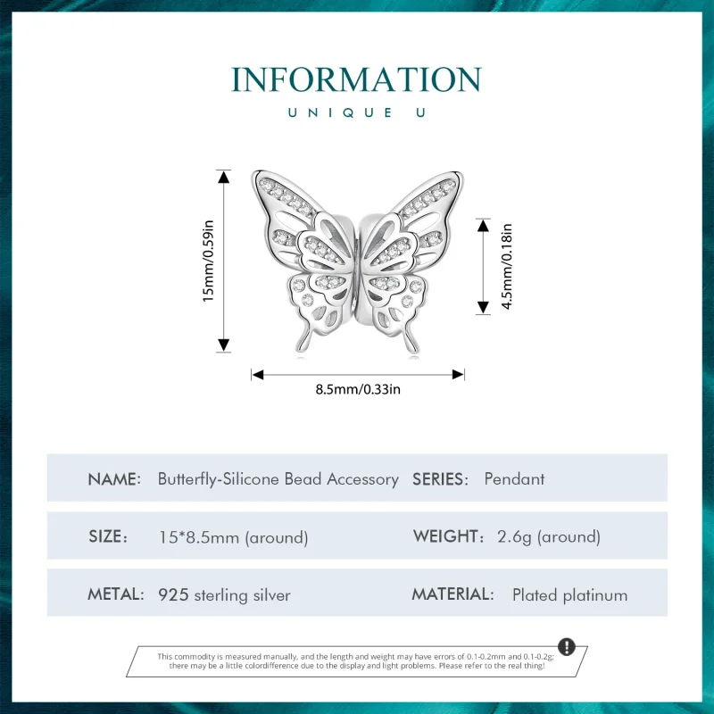 (bild till) Pandora Style Butterflies Spacer Charm - BSC823 - View 4
