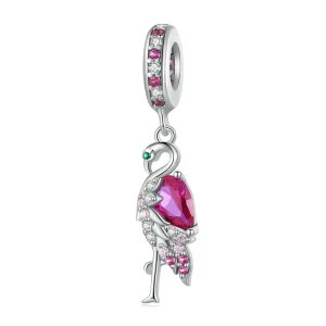 (bild till) Pandora-stil Flamingo Hängeanhänger - BSC833