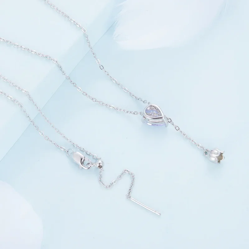 (bild till) Pandora-stil Ametyst Halsband - BSN271 - View 4