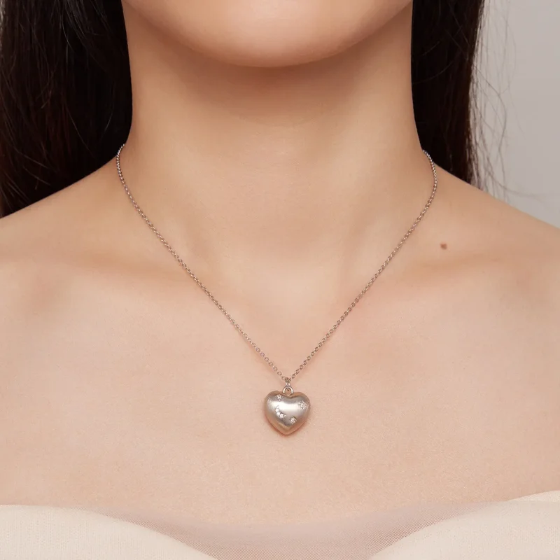 (bild till) Pandora-stil Graverat Hjärtahänge till Halsband - BSN312 - View 6