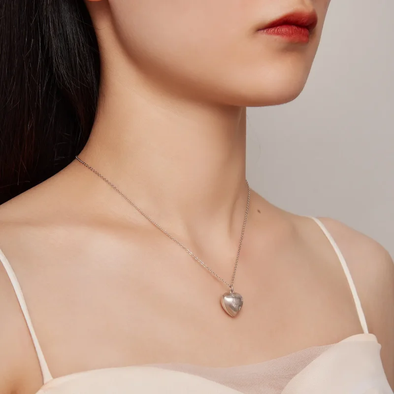 (bild till) Pandora-stil Graverat Hjärtahänge till Halsband - BSN312 - View 8
