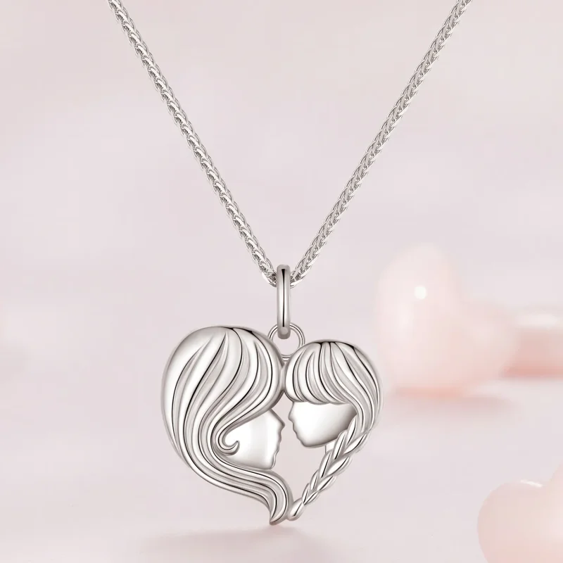 (bild till) Pandora-stil Mor Dotter Halsband - BSN324 - View 3