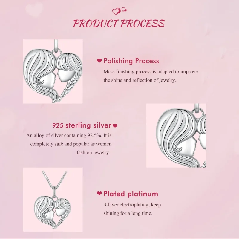 (bild till) Pandora-stil Mor Dotter Halsband - BSN324 - View 6