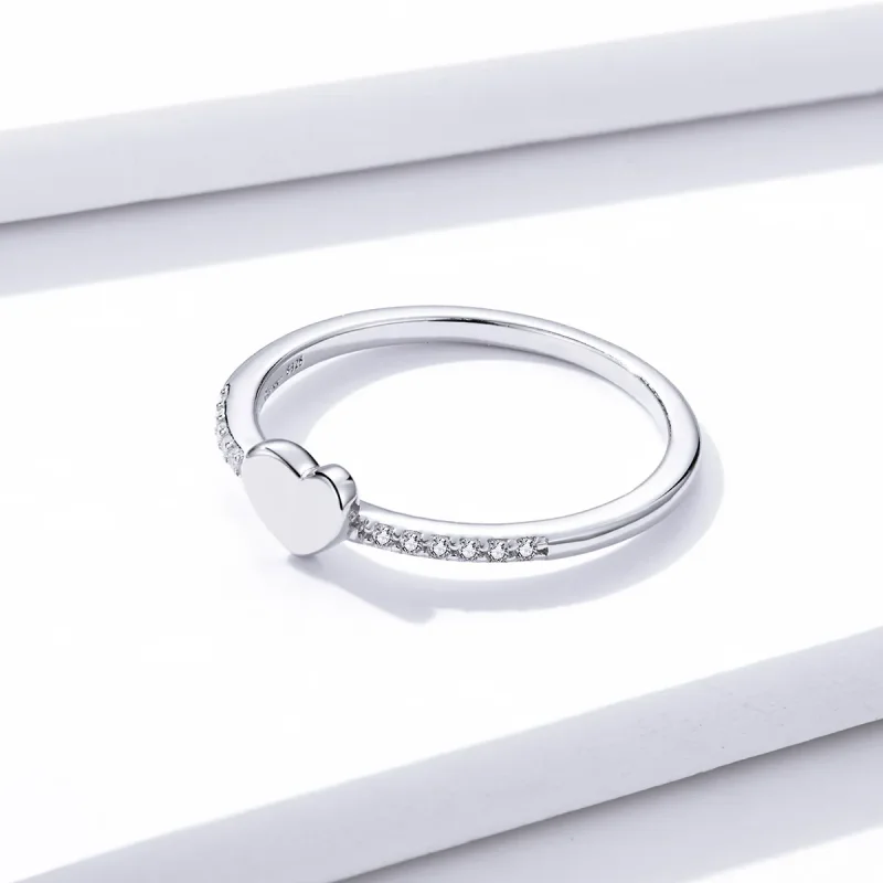(bild till) Pandora-stil Glittrande Och Hjärtan Ring - BSR121 - View 6
