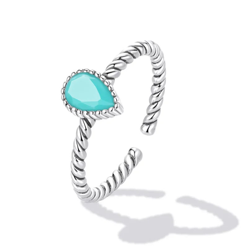 (bild till) Pandora-stil Tårformad Öppen Ring - BSR247 - View 2