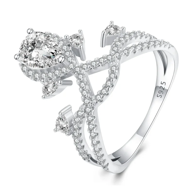 (bild till) Pandora Style Tiara Ring - BSR368 - View 3