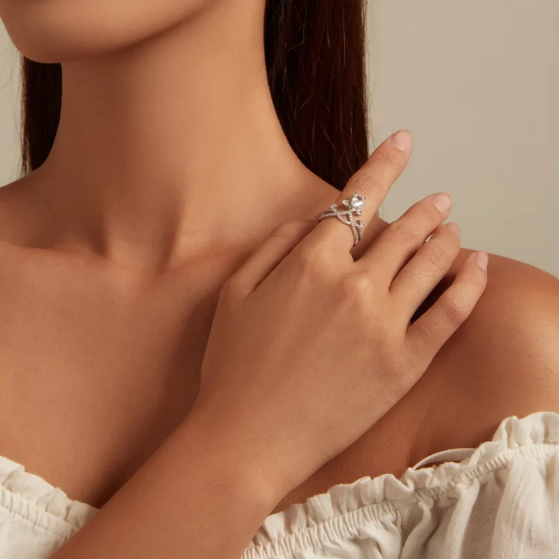 (bild till) Pandora Style Tiara Ring - BSR368 - View 4
