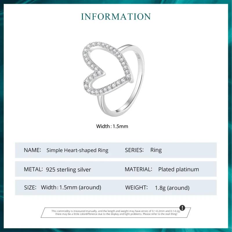 (bild till) Pandora Style Freehand Heart Ring - BSR401 - View 4