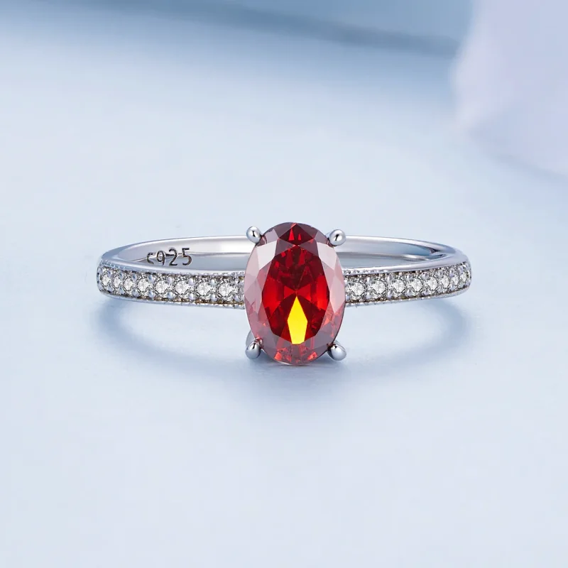 (bild till) Pandora-stil Röd Ring - BSR460-RD - View 3