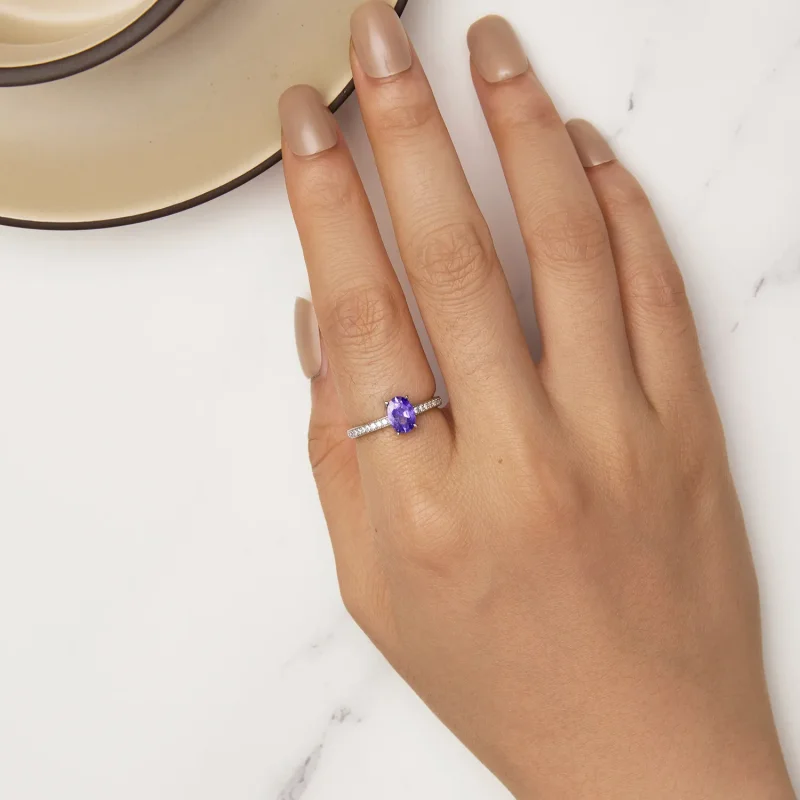 (bild till) Pandora-stil Ametistring - BSR460-VT - View 5