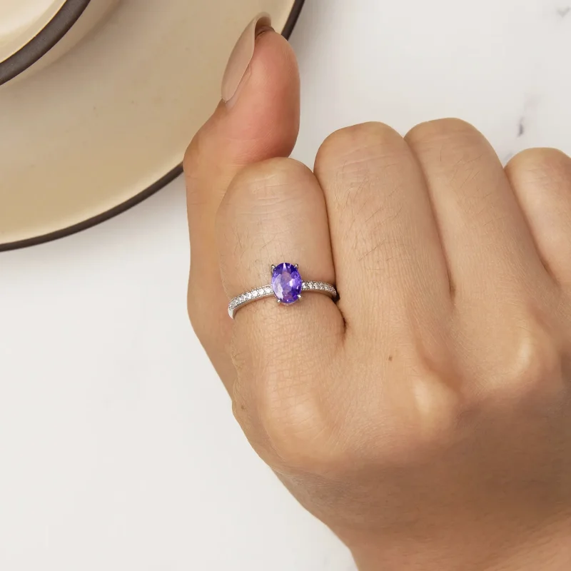 (bild till) Pandora-stil Ametistring - BSR460-VT - View 6