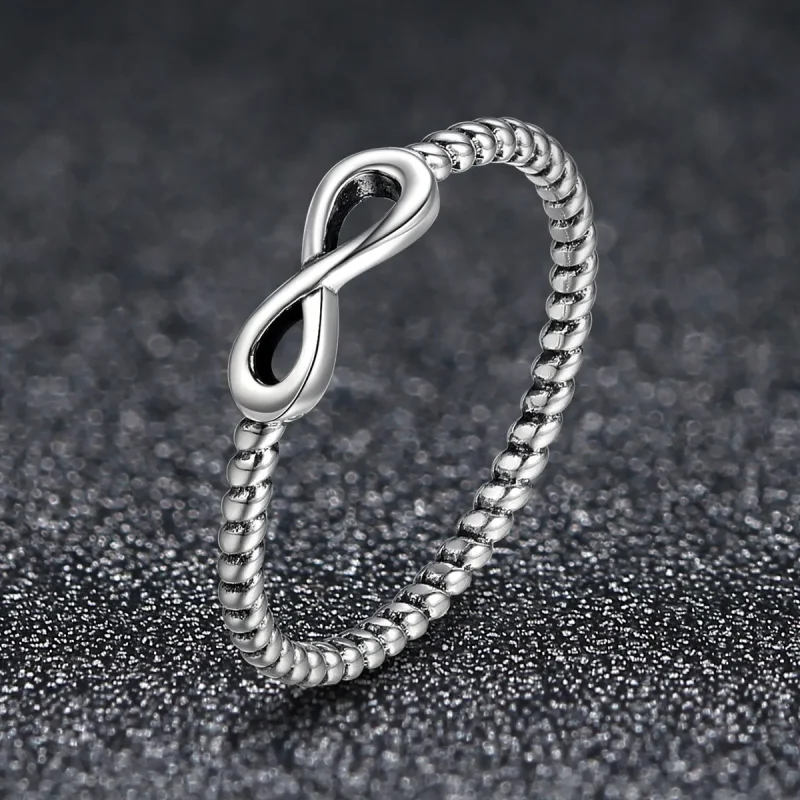 (bild till) Pandora-stil Silver Infinity Ring - SCR094 - View 3