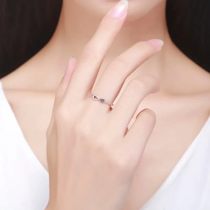(bild till) Pandora-stil Silver Infinity Ring - SCR094 - View 7