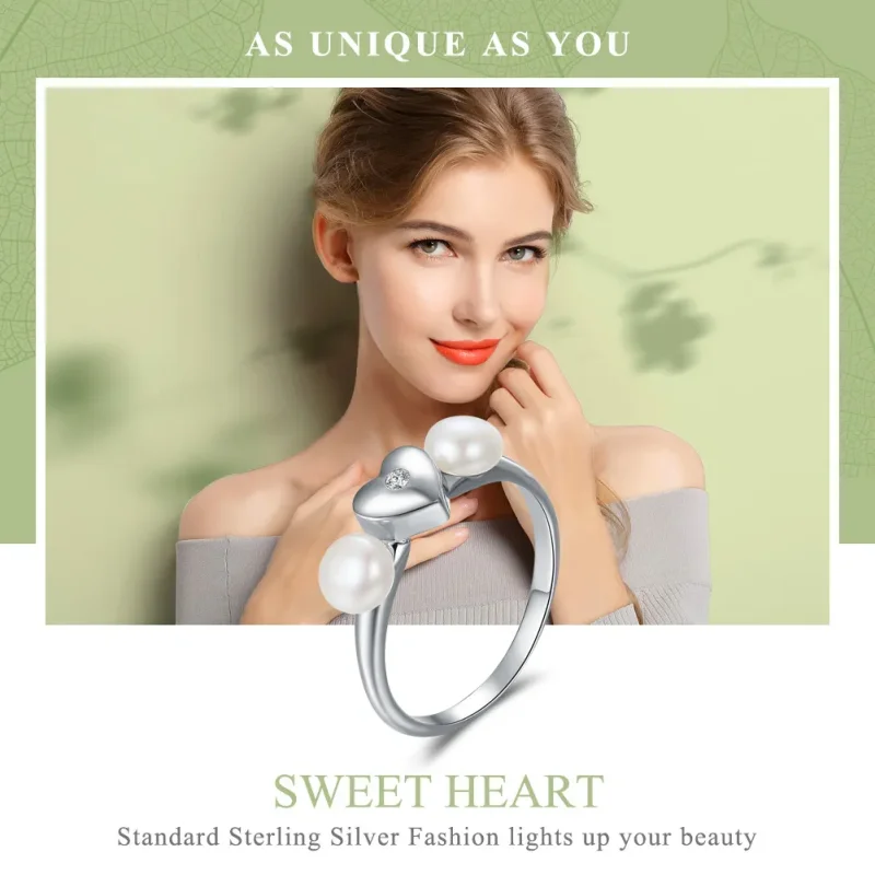 (bild till) Pandora-stil Silverdoftande Hjärta Ring - SCR156 - View 2
