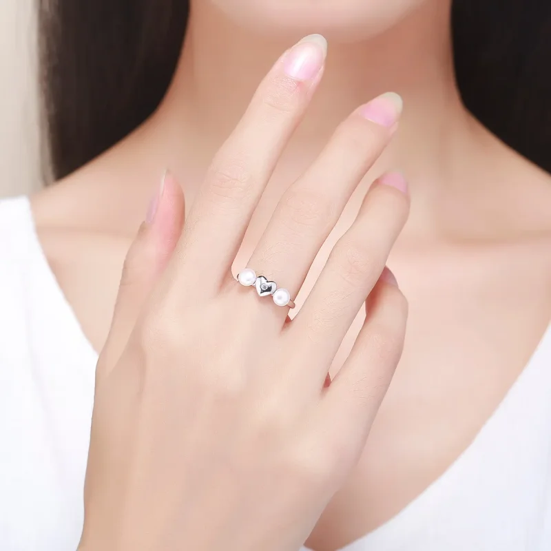 (bild till) Pandora-stil Silverdoftande Hjärta Ring - SCR156 - View 7