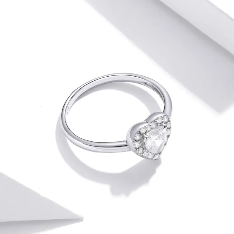 (bild till) Pandora-stil Glittrande Förhöjt Hjärta Ring - SCR725 - View 6