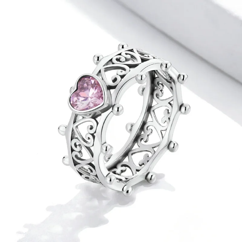 (bild till) Pandora-stil Glittrande Hjärta Ring - SCR788 - View 2
