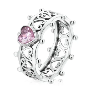 (bild till) Pandora-stil Glittrande Hjärta Ring - SCR788