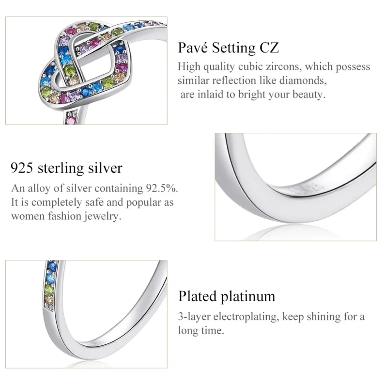 (bild till) Pandora-stil Knutna Hjärtat Ring - SCR790 - View 4