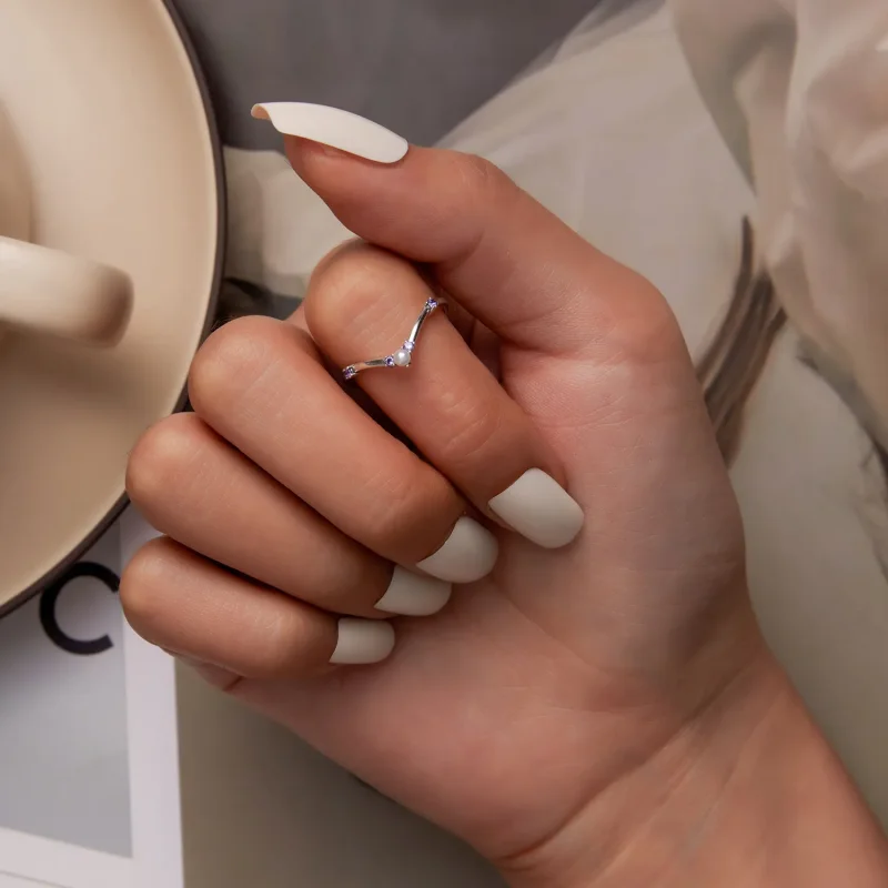 (bild till) Pandora Style Princess Wishbone Ring - SCR835 - View 7