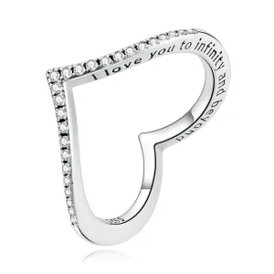 (bild till) Pandora-stil Hjärtes Önskeben Ring - SCR856