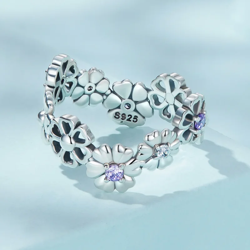 (bild till) Pandora-stil Daisy Chain-ring - SCR873 - View 3