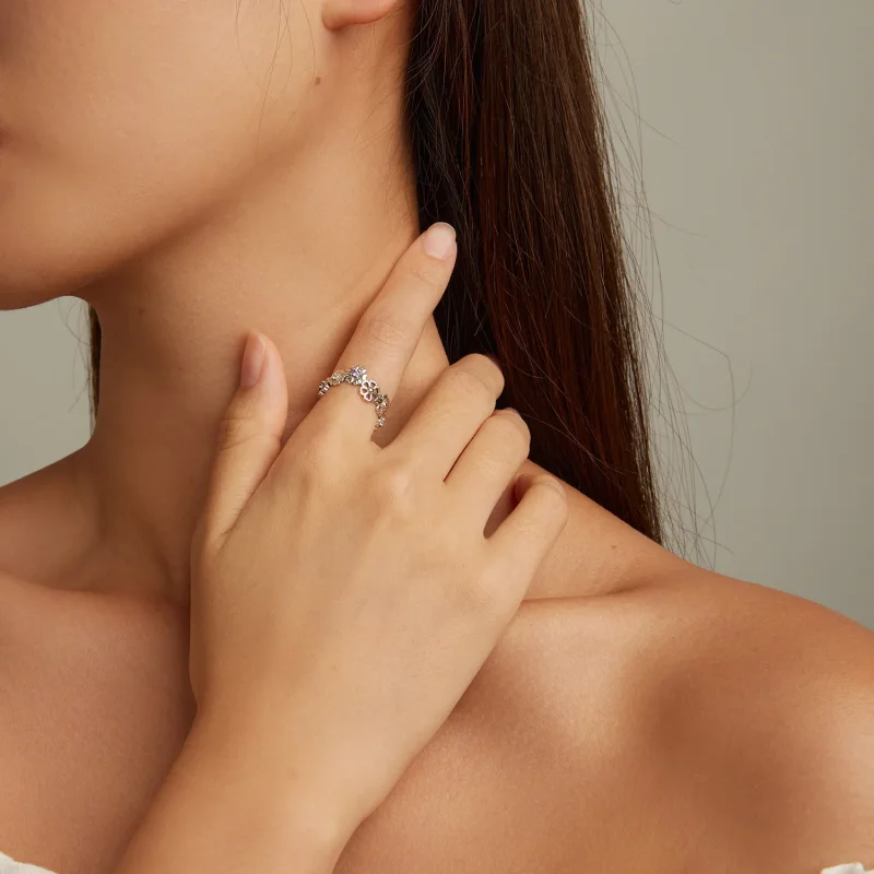 (bild till) Pandora-stil Daisy Chain-ring - SCR873 - View 4