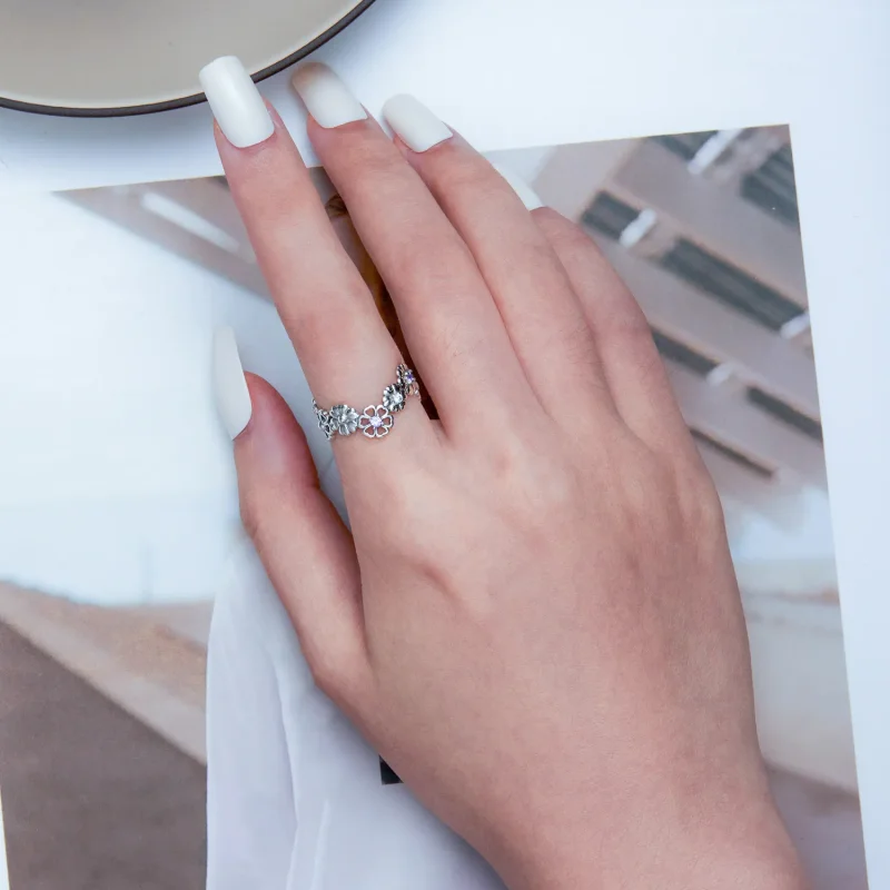 (bild till) Pandora-stil Daisy Chain-ring - SCR873 - View 5