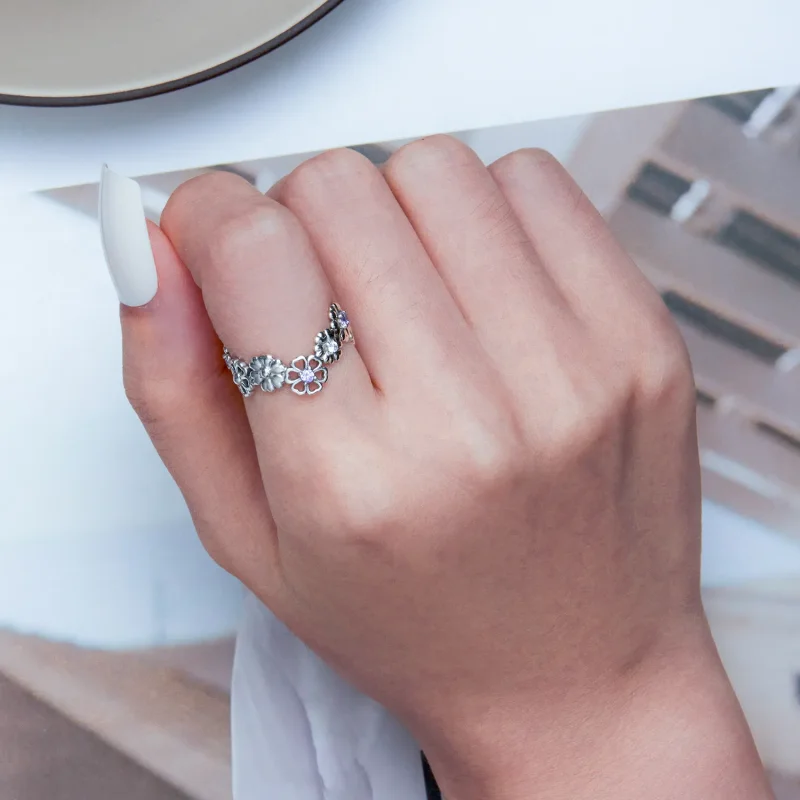 (bild till) Pandora-stil Daisy Chain-ring - SCR873 - View 6