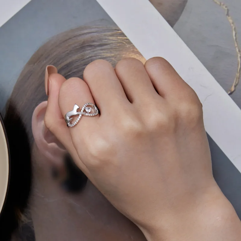 (bild till) Pandora-stil Infinity-knuting Ring - SCR918 - View 6